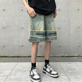 Load image into Gallery viewer, [BIGEMAN Series] ★Shorts★ Denim pants Fashion Casual Stylish Unisex Men's Alphabet Blue
