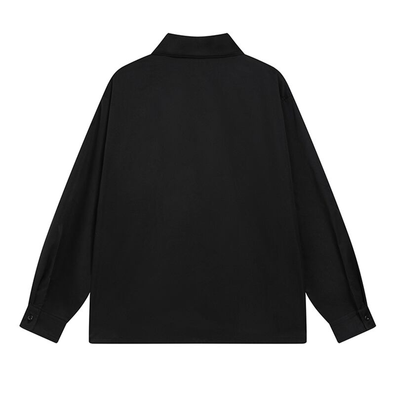 [TRAVEL ISSUANCE Series]★Shirt★ 2color Tops Long Sleeve Shirt Unisex Men's Unique Black White