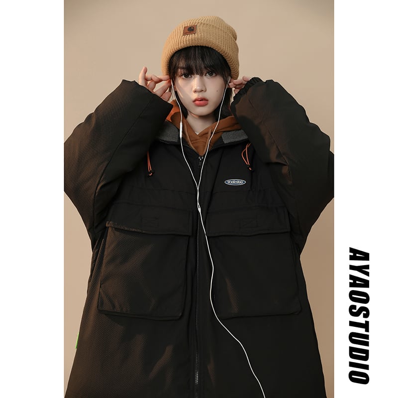 [Morimoto Series] ★Winter Coat★ Cotton Coat 3 colors Thick Warm Unisex Men's Loose Blue Green Black