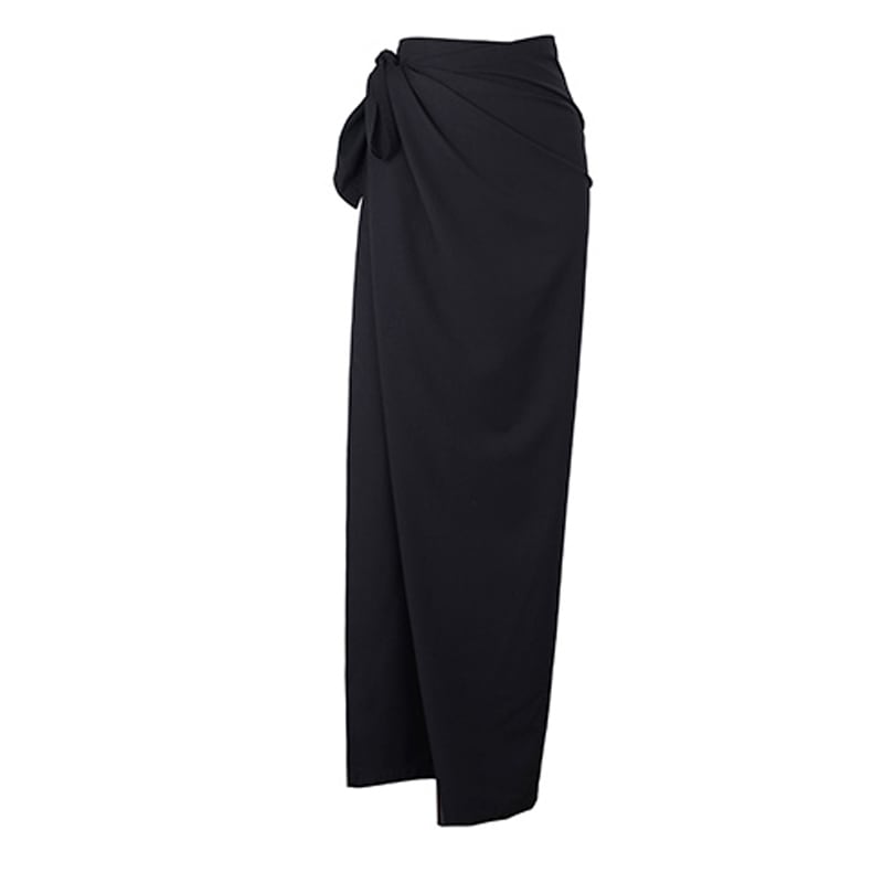 [Daiseiryusu Series] ★Skirt★ Long length slim bottoms wrap skirt sexy simple black black plain