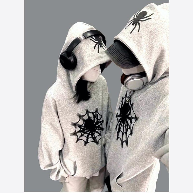 [BENGE Series] ★Parker★ 2color Tops Unisex Men's Spider Cool Black Light Gray