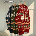 Load image into Gallery viewer, [PPG Series]★Sweater★ 3color Christmas New Year Red Green Blue Deer Pattern Autumn/Winter Wear Men's Couple Clothes Unisex
