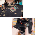 Load image into Gallery viewer, [YIJIA Series] ★Cheongsam dress★ Mini length dress improved version retro sexy black black large size
