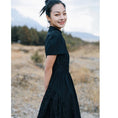 Load image into Gallery viewer, [Daiseiryusu Series] ★Chinese style dress★ Summer Chinese clothing Maxi length Long length Chinese button Black Black
