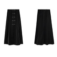 Load image into Gallery viewer, [Big Blue Dragon Series] ★China style skirt★ Bottoms Chinese button slit slimming black black
