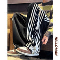 Load image into Gallery viewer, [V37 Series]★Casual Pants★ 3color Bottoms Unisex Men's Vertical Stripes Red Black White
