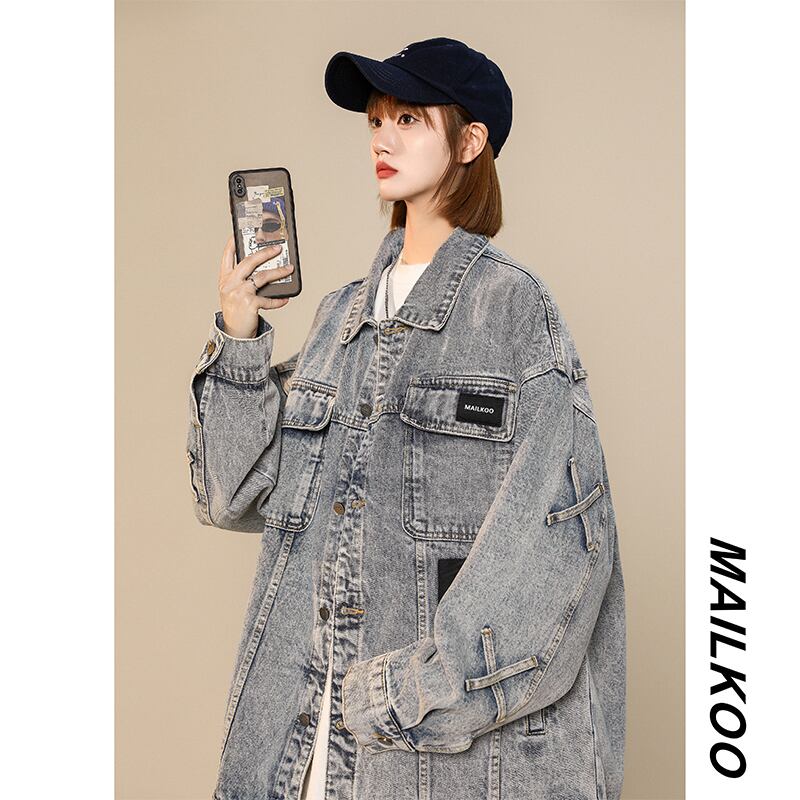 [CHAOMEICHEN Series] ★Jacket★ 2color Outer Denim Jacket Unisex Men's Jeans Casual Stylish