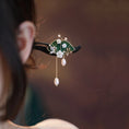 Load image into Gallery viewer, [Ma series] ★China style hair ornament★ 1 hairpin, ladies accessories, folding fan, sense green, improves temperament
