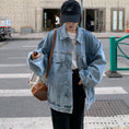 Load image into Gallery viewer, [Mikiko Series]★Denim Outer★ Jacket Coat Fashion Loose Easy to Match SML XL Blue Blue
