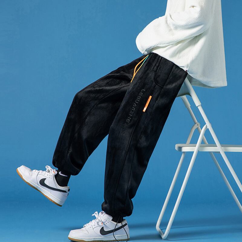 [BIGEMAN Series] ★Casual Pants★ 2color, 9/4 length bottoms, trousers, unisex, men's, large size, slimming, black, white, stylish