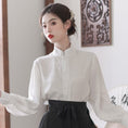 Load image into Gallery viewer, [Az Suna series] ★China style shirt★ Tops Stand neck Improves temperament White White Easy to match
