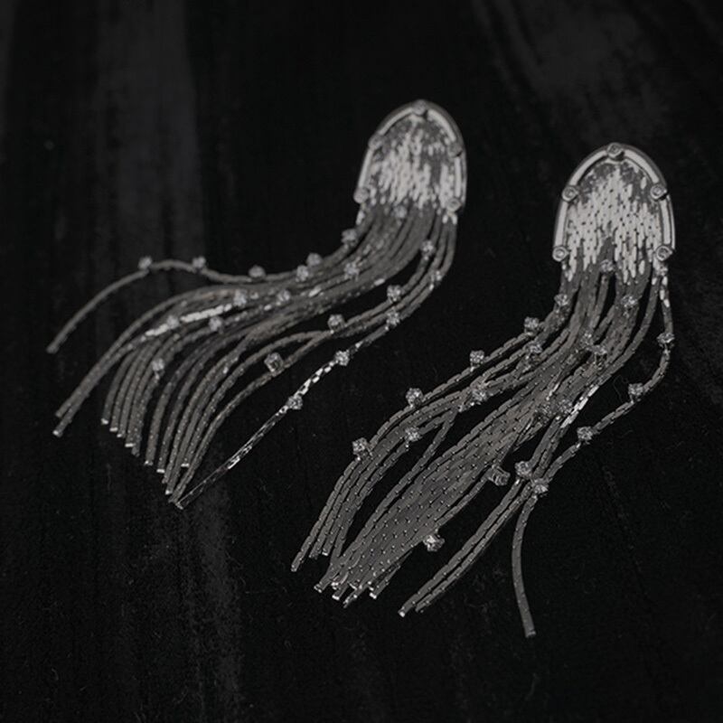 [Ko Qinglong Shu Series] ★China style earrings★ Pair earrings ladies accessories unique fringe fashion