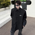 Load image into Gallery viewer, [Illustrated Series]★Shirt★ Tops 2color Unisex Men's Vertical Stripes Loose Black White Fashion Spring Clothes
