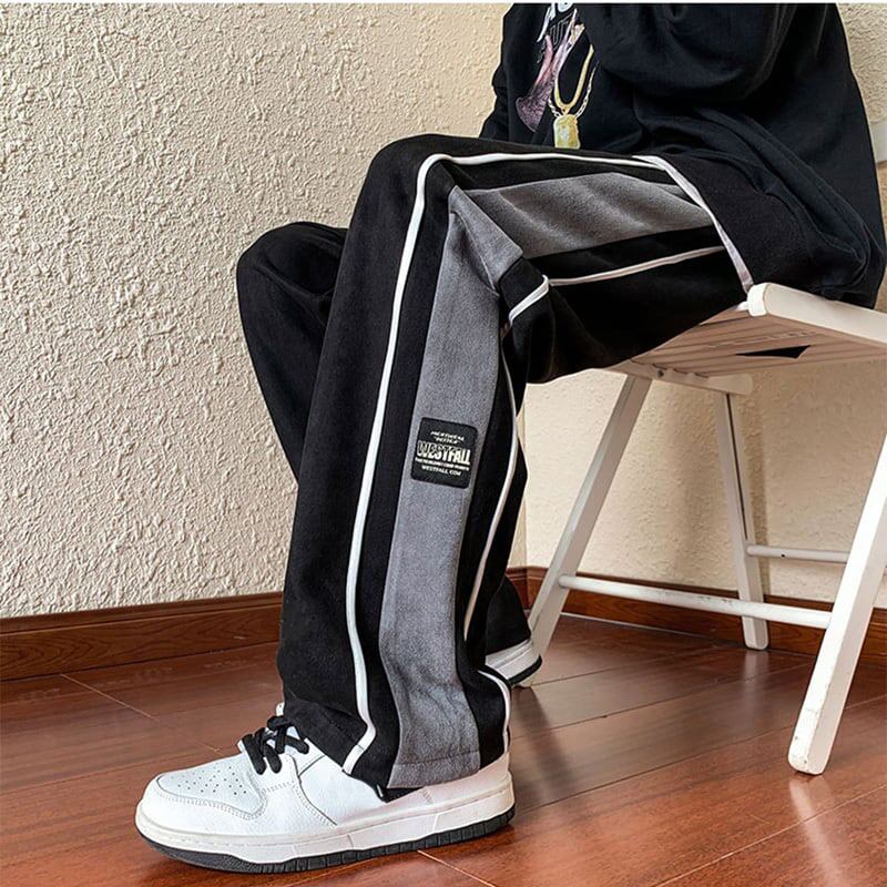 [Leonbinno Series]★Fleece-lined pants★Casual pants 2color Unisex Men's Large size Black Gray