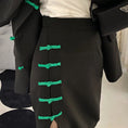 Load image into Gallery viewer, [OCTOBER Series]★China style skirt★ Slit green Green Chinese button Black Black slimming
