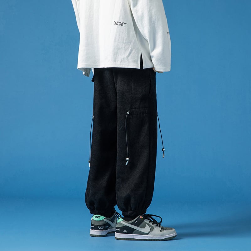 [BIGEMAN Series] ★Casual Pants★ 2color, 3/4 length bottoms, trousers, unisex, men's, large size, slimming, black, blue, stylish