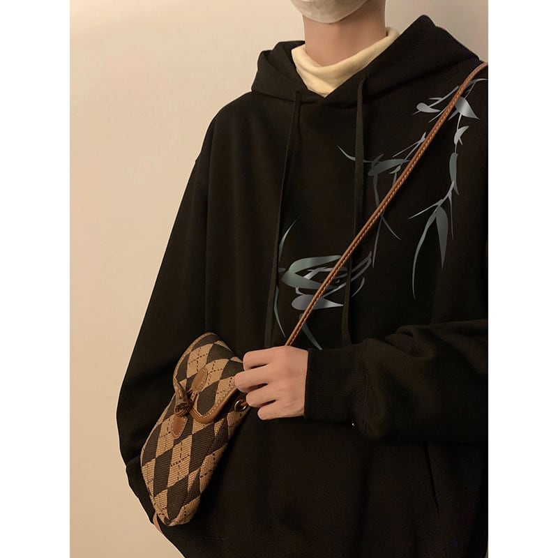 [JIANPEIQI Series]★China style hoodie★ 5color tops bamboo pattern unisex men's black coffee color green white pink