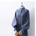 Load image into Gallery viewer, [Hangu Musume Series]★Shirt dress★3color stand neck blue light brown white blue white
