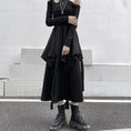 Load image into Gallery viewer, [Miyakoya Series]★Skirt★ Bottoms Irregular Asymmetrical Unique Harajuku style Easy to match Slimming Elastic waist Black Black
