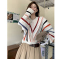 Load image into Gallery viewer, [Koikoro Series] ★Sweater★ Knit tops Colorful striped pattern Cute Easy to match Autumn clothes Sweet Fashion
