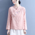 Load image into Gallery viewer, [Qing Series]★Chinese style tops★ 4color embroidered tops slimming Chinese clothes White Blue Green Purple Pink
