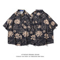 Load image into Gallery viewer, [HTTAOSUP Series]★Shirt★ Floral Shirt Tops Short Sleeve Shirt Unisex Men's Lotus Lotus Print
