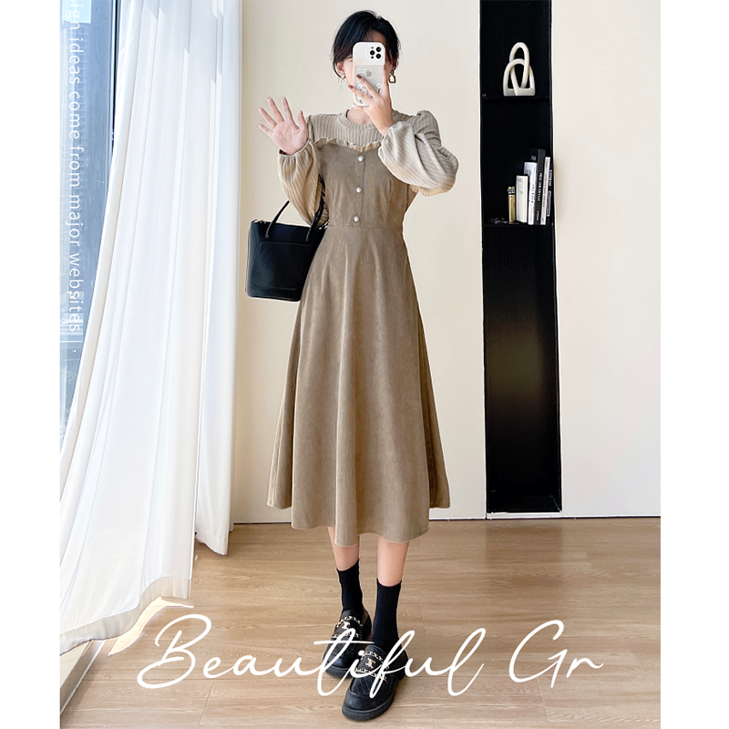 [FENGLIN Series] ★One Piece★ 2color switching ladies temperament improvement fashion commuting date