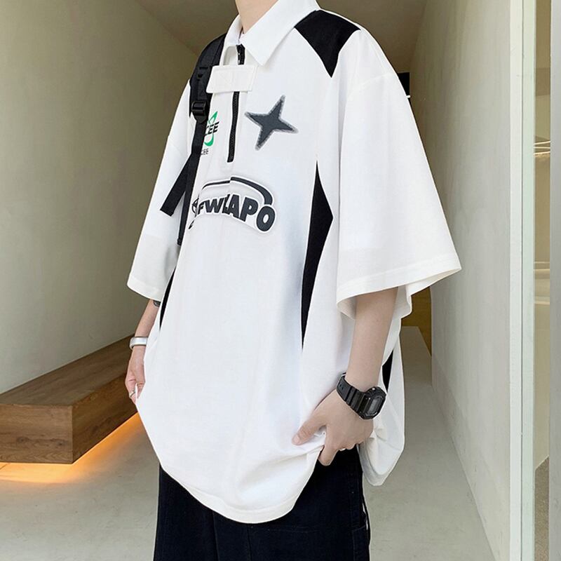 [NANSHI Series]★POLO Shirt★ 2color Tops Unisex Men's ML XL 2XL Black White