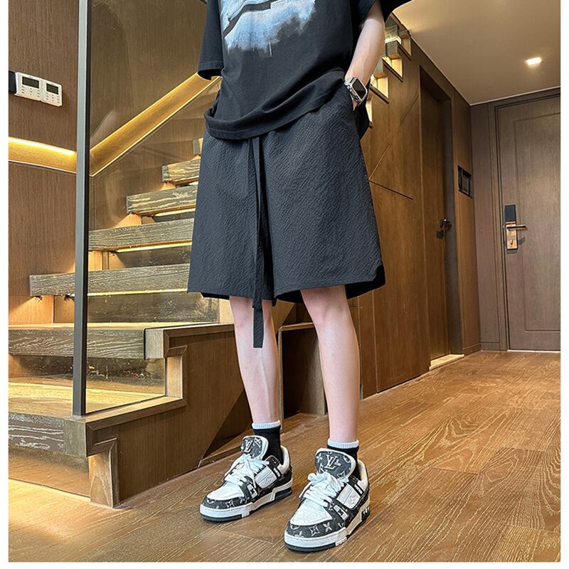 [BIGEMAN Series] ★Shorts★ 5color Bottoms Short Length Pants Unisex Men's Large Size Black Green Dark Gray Brown Beige