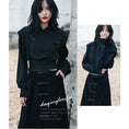 Load image into Gallery viewer, [Big Blue Dragon Series] ★China style skirt★ Bottoms Chinese button slit slimming black black
