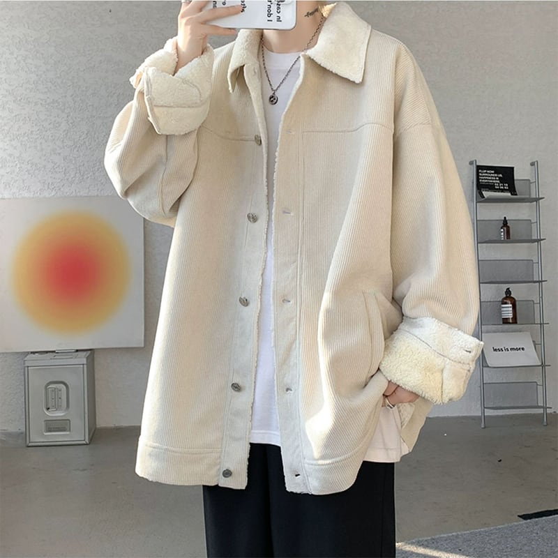 [Emeisa Series] ★Fleece-lined outerwear★ 4color outerwear winter coat unisex men's large size corduroy