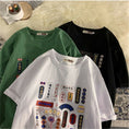 Load image into Gallery viewer, [XIANWANSHI Series] ★T-shirt★ Tops 3color Unisex Men's Text Pattern Green White Black
