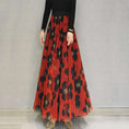 Load image into Gallery viewer, [NICHANG series] ★Floral pattern skirt★ 3 types of lengths available Large size Red Red
