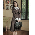 Load image into Gallery viewer, [DACHENGZI Series] ★Dress with tie★ Faux layered dress Vertical striped striped pattern Cute
