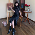 Load image into Gallery viewer, [Dong Xiaojie Series] ★China style dress★ Improved cheongsam dress, girls' party, black, black, large size, slimming slit
