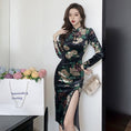 Load image into Gallery viewer, [Kakuya Series] ★China style dress★ Improved cheongsam dress velvet floral pattern sexy SML
