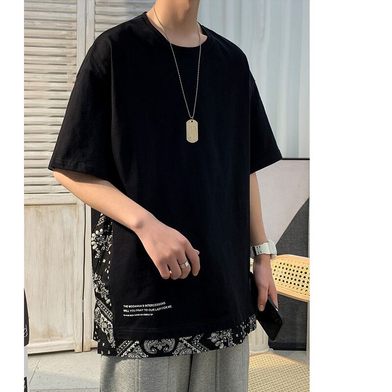 [BAOYAN Series]★T-shirt★ Large size M~9L 2color Tops Unisex Men's Faux Layered