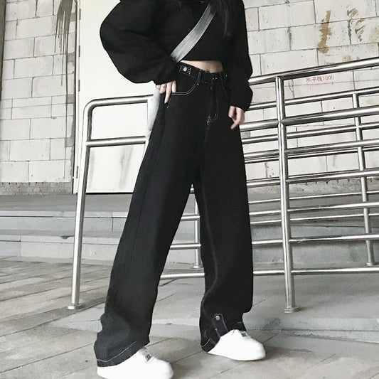 [Style Series]★Gaucho Pants★ Trousers Bottoms Black High Waist Slimming