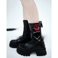 Load image into Gallery viewer, [chicsky---Kurono Series]★Shoes★Boots 35 36 37 38 39 Shoes Rose Chain Black Black Cute
