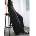 Load image into Gallery viewer, [Ancient monster---Long wind series]★China style pants★Bottoms Gaucho pants with belt Black Black
