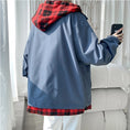 Load image into Gallery viewer, [Tetsusho Series]★Jacket★ 4color Outerwear Unisex Men's Faux Layered Plaid Pattern Large Size
