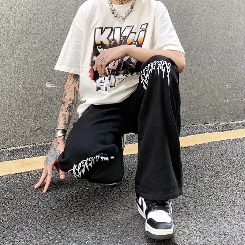 [MGJM Series]★Denim Pants★ 2color Bottoms Trousers Unisex Men's Slimming Black White Easy to match