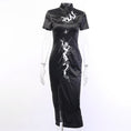 Load image into Gallery viewer, [DARK ANGEL Series]★China Dress★ One Piece Chinese Clothes Performance Clothes Embroidered Long Length SML Black Black
