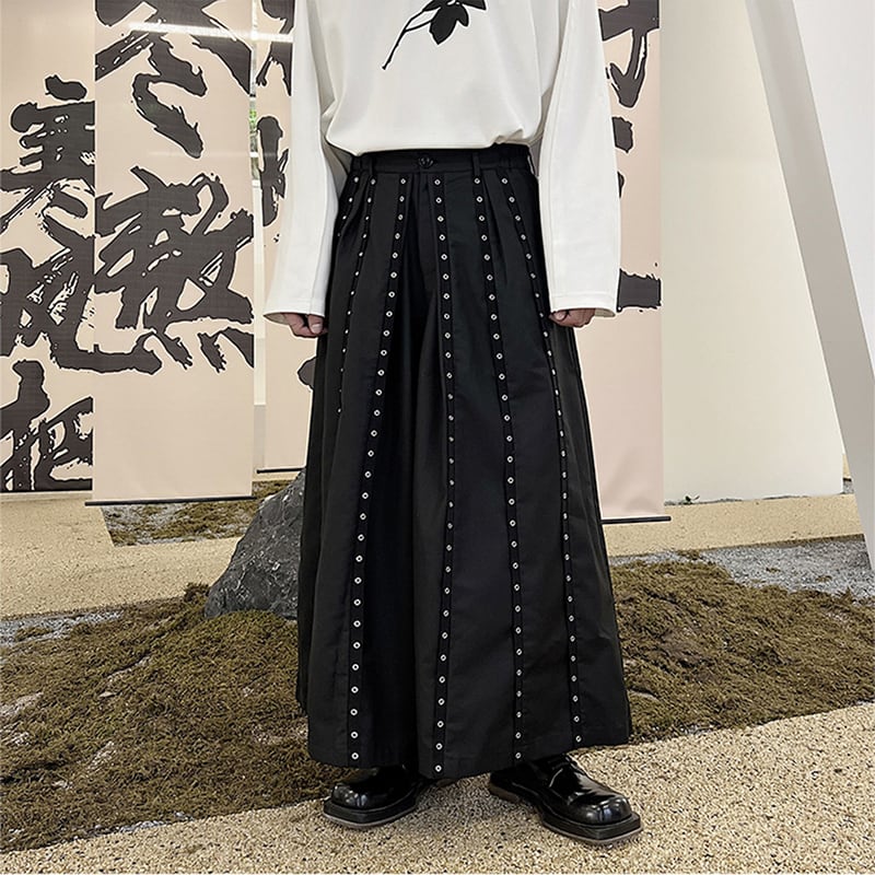 [Illustrated series]★China style trousers★ Gaucho pants, culotte skirt, unisex, men's, cool, stylish