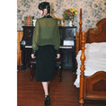 Load image into Gallery viewer, [Kokaisha---Kiritoki Series] ★China style outerwear★ 2color happi coat original chiffon black green SML
