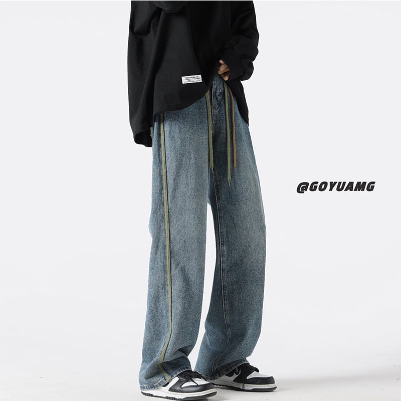 [NANSHI Series]★Denim pants★ 2color bottoms Unisex men's pants Easy to match ML XL 2XL