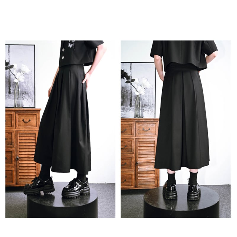 [Kokaisha---Kabunji series] ★China style skirt★ Bottoms Plain Easy to match Black Black S M L XL