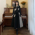 Load image into Gallery viewer, [Dong Xiaojie Series] ★Checked pattern dress★ Large size, fake layered, slimming, switching, cute, black, black
