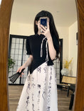 Load image into Gallery viewer, [DONGXIAOJIE series]★China style dress★ Letter pattern ribbon summer clothes fake layered large size slimming
