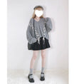 Load image into Gallery viewer, [Nekogan Series]★Sweater★ 2color Black or Gray Tops V-neck Fluffy Loose Black Date Cute
